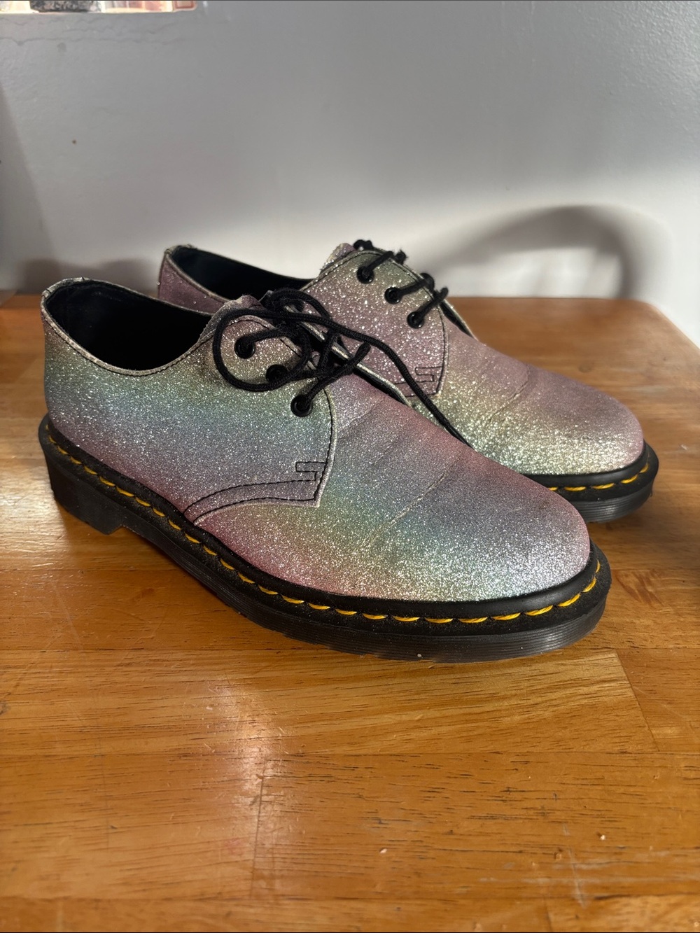 Dr. Martens Iridescent Glitter Lace-Up Oxfords - Multi